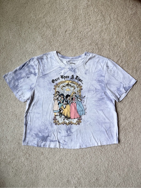 Disney Tops - Disney 'Once Upon A Time' Lavender Tie-Dye Princess Cropped Baby Tee